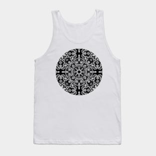 Black & White Folk Art Pattern Tank Top